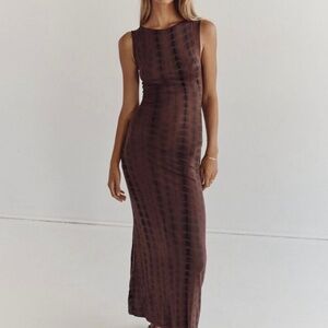 DISSH Sawyer Tie-Dye Midi/Maxi Dress - Beau Choc